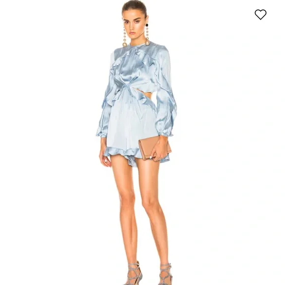Zimmermann | Dresses | Zimmermann Light Blue Long Sleeve Romper | Poshmark